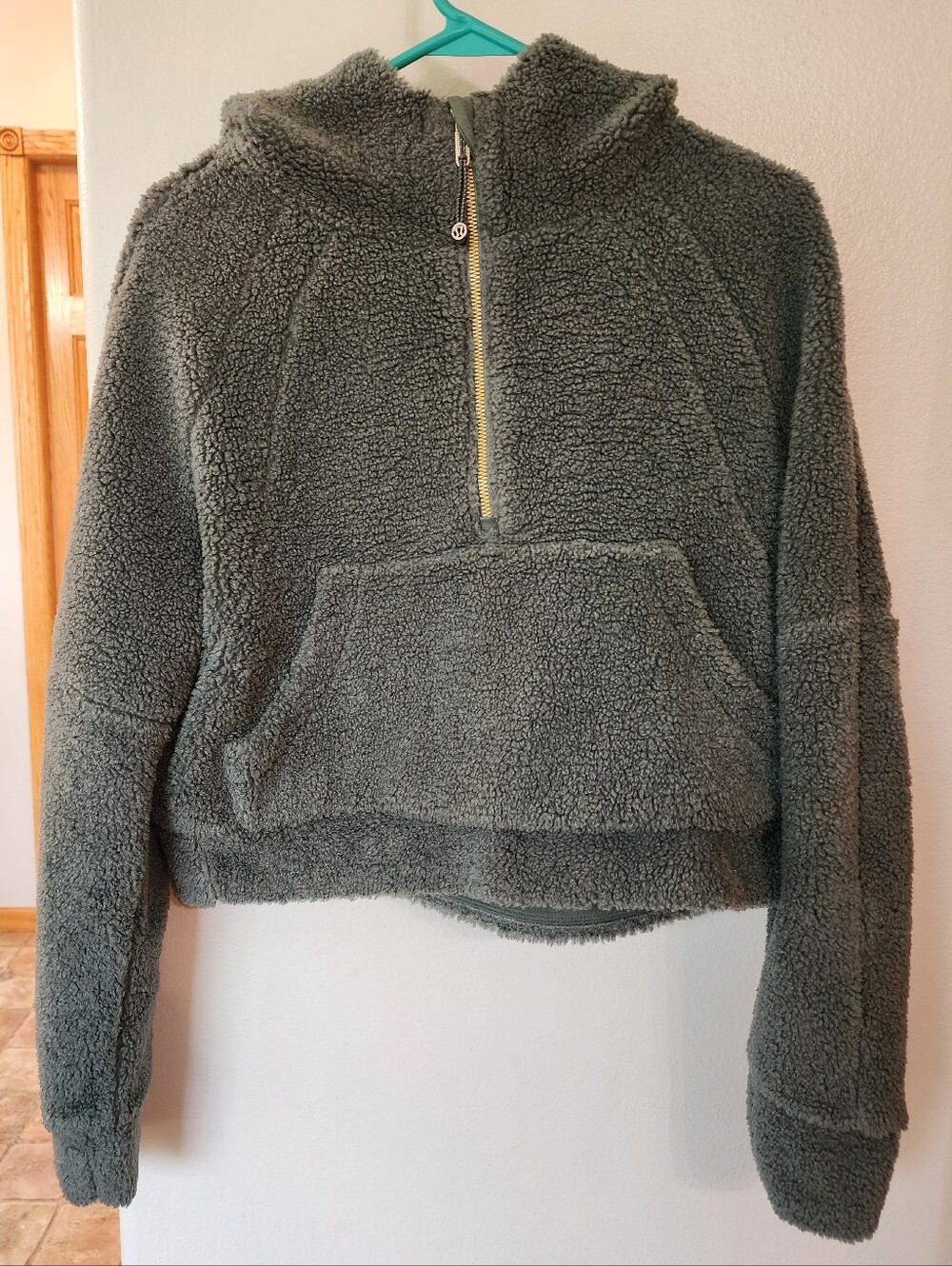 Lululemon Oversized Half-Zip Sherpa Scuba - Smoked Spruce - XS/S